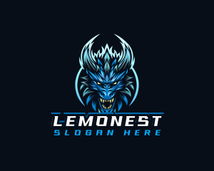 Lizard - Gaming Dragon Head logo design