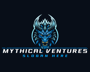Myth - Gaming Dragon Head logo design