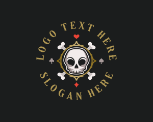 Spooky - Skull Poker Casino logo design