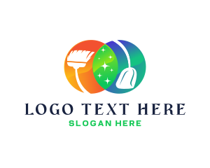 Broom - Cleaning Broom Dustpan logo design