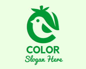 Green Fruit Bird Logo