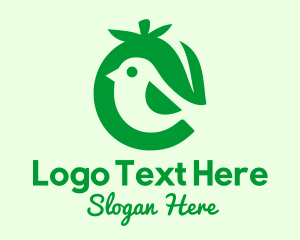 Green Fruit Bird Logo
