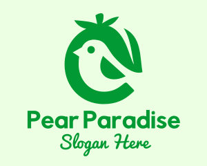 Pear - Green Fruit Bird logo design
