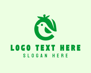 Green - Eco Bird Fruit logo design