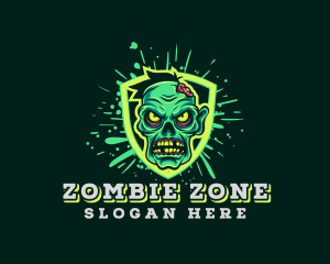 Zombie - Scary Zombie Shield Gaming logo design