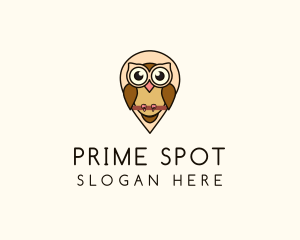 Location - Location Pin Owl logo design