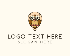 Zoo - Location Pin Owl logo design