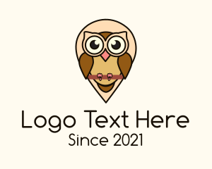 Location Pin - Location Pin Owl logo design