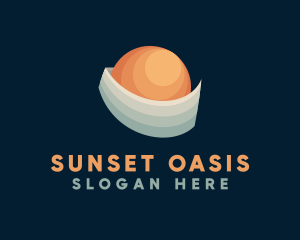 Beach Sunset Wave logo design