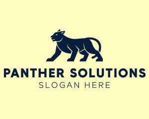 Feline Panther Silhouette logo design