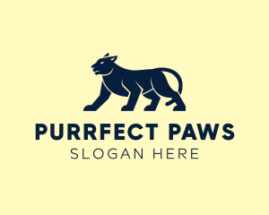 Feline Panther Silhouette logo design