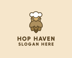 Hop - Beer Man Beard logo design