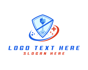Science - Virus Protection Shield logo design