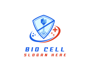 Microorganism - Virus Protection Shield logo design