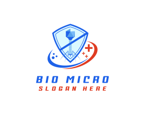 Microbiology - Virus Protection Shield logo design