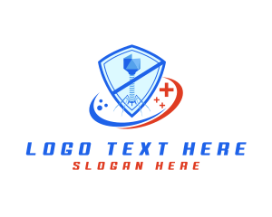 Microorganism - Virus Protection Shield logo design