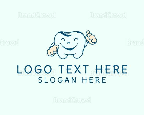 Happy Tooth Cartoon Logo