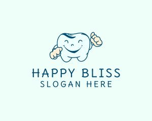 Happy Tooth Cartoon logo design