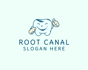 Endodontist - Happy Tooth Cartoon logo design