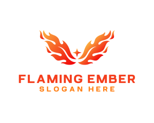 Burning - Burning Phoenix Wings logo design