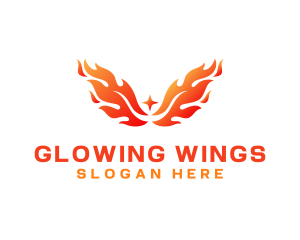 Burning Phoenix Wings logo design