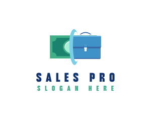 Salesman - Entrepreneur Money Briefcase logo design