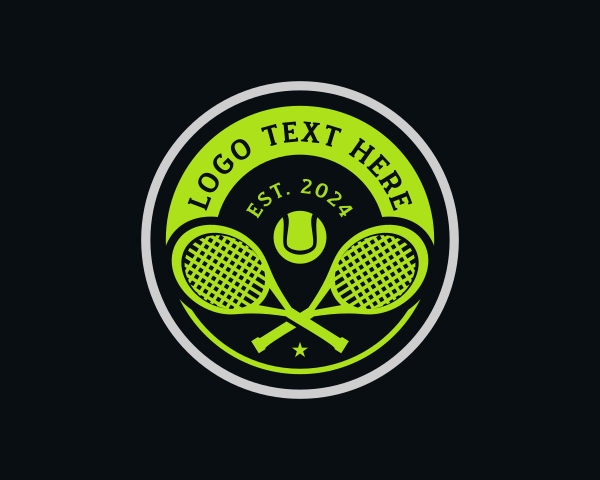 Tennis Rackets - Tennis Sports Ball logo design