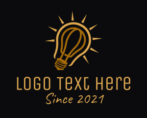 Electrician - Light Bulb Fixture logo design