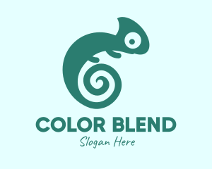 Blue Swirl Target Chameleon logo design