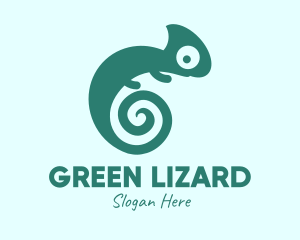Iguana - Blue Swirl Target Chameleon logo design