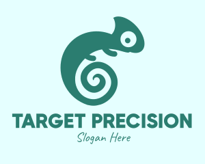 Blue Swirl Target Chameleon logo design