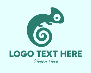Ecotourism - Blue Swirl Target Chameleon logo design