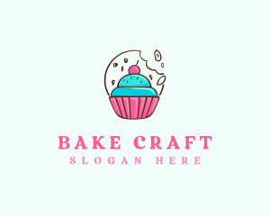 Cookie Cupcake Dessert logo design