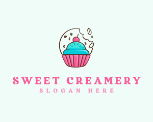 Cookie Cupcake Dessert logo design