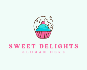 Cookie Cupcake Dessert logo design