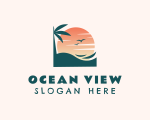 Sunset Beach Island logo design