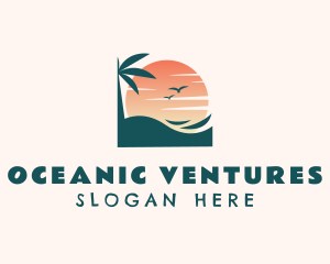 Sunset Beach Island logo design