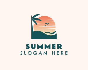 Sunset Beach Island logo design