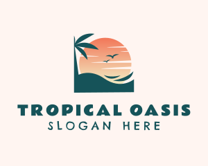 Sunset Beach Island logo design