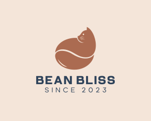 Cat Coffee Bean logo design