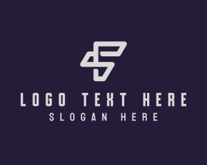 Grey - Digital Tech Letter F logo design