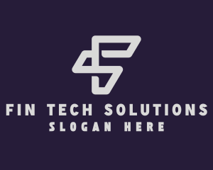 Digital Tech Letter F logo design