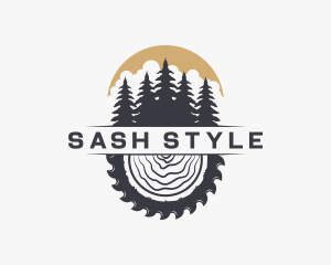 Woodwork Wood Sawmill logo design