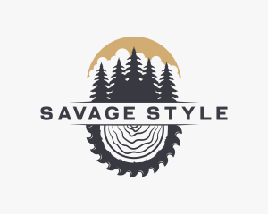 Woodwork Wood Sawmill logo design