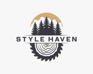 Woodwork Wood Sawmill logo design