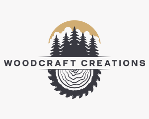 Woodwork Wood Sawmill logo design