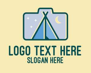 Summer - Camera Camping Tent logo design