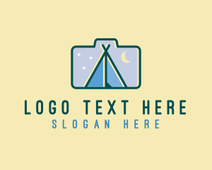 Mountain - Camera Camping Tent logo design