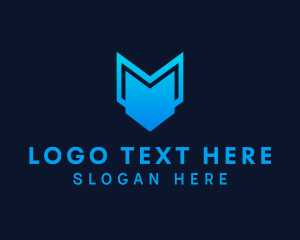 Protect - Technology Pocket Letter M logo design