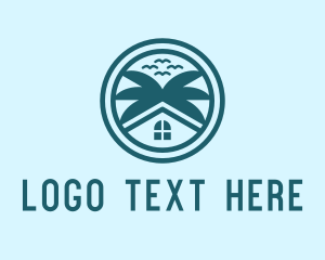 Coconut Tree - House Villa Tree logo design